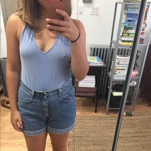 Forever 21 Blue Halter Bodysuit